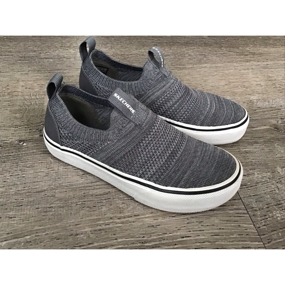 Skechers Sport Street Fame Youth Size 12 28.5 Slip On Sneakers Kids Gray Shoes